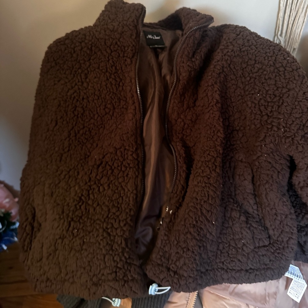Brown fuzzy jacket